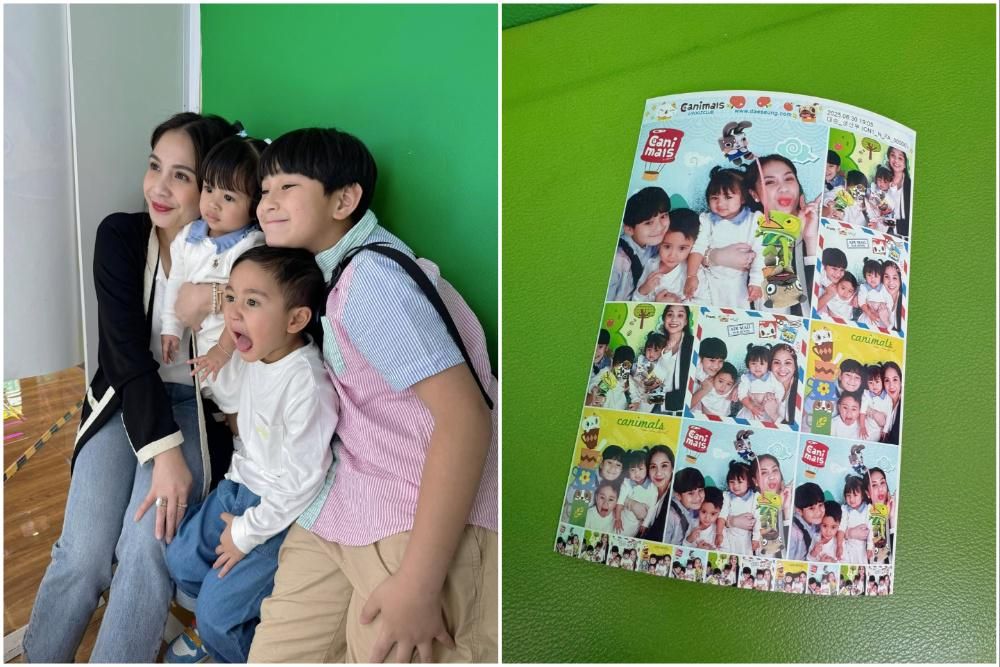 8 Potret Nagita Slavina Photobox bareng Trio R, Manis Banget!