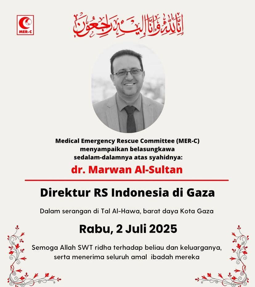 Dr Marwan Al Sultan, Pahlawan Kemanusiaan yang Jadi Korban Perang Gaza
