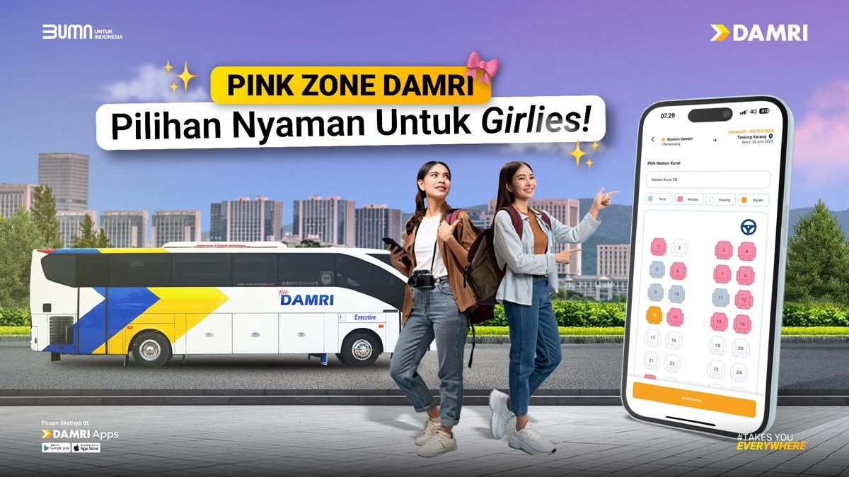 DAMRI Hadirkan Pink Zone, Begini Cara Memesan via Aplikasi