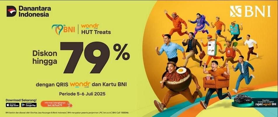  BNI Sambut HUT ke-79, Ada Promo Serba 79 dan Undian Spektakuler