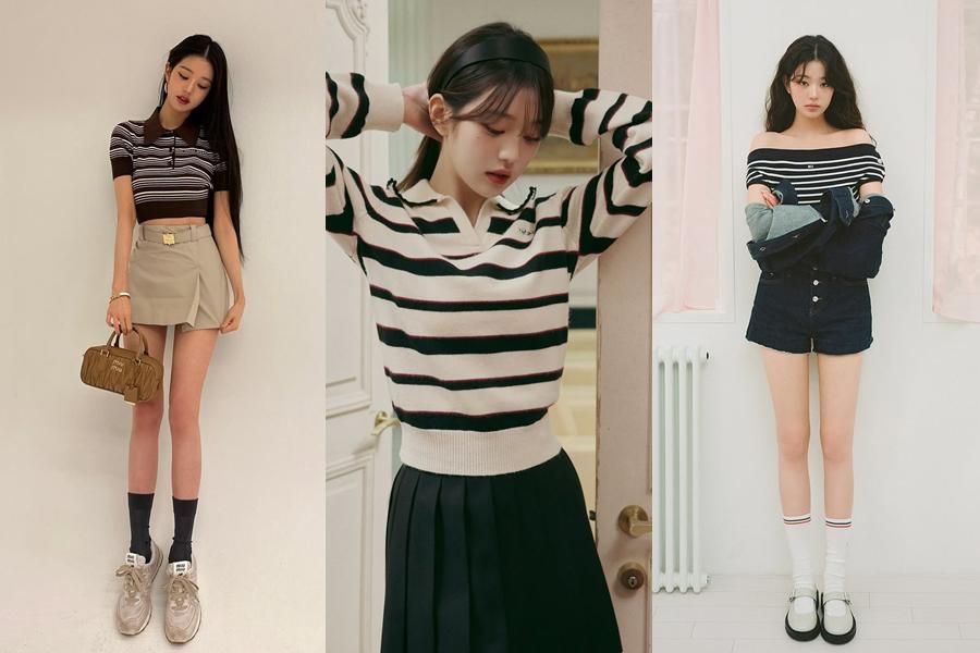 9 Mix and Match Stripes Outfit ala Wonyoung IVE, So Chic!