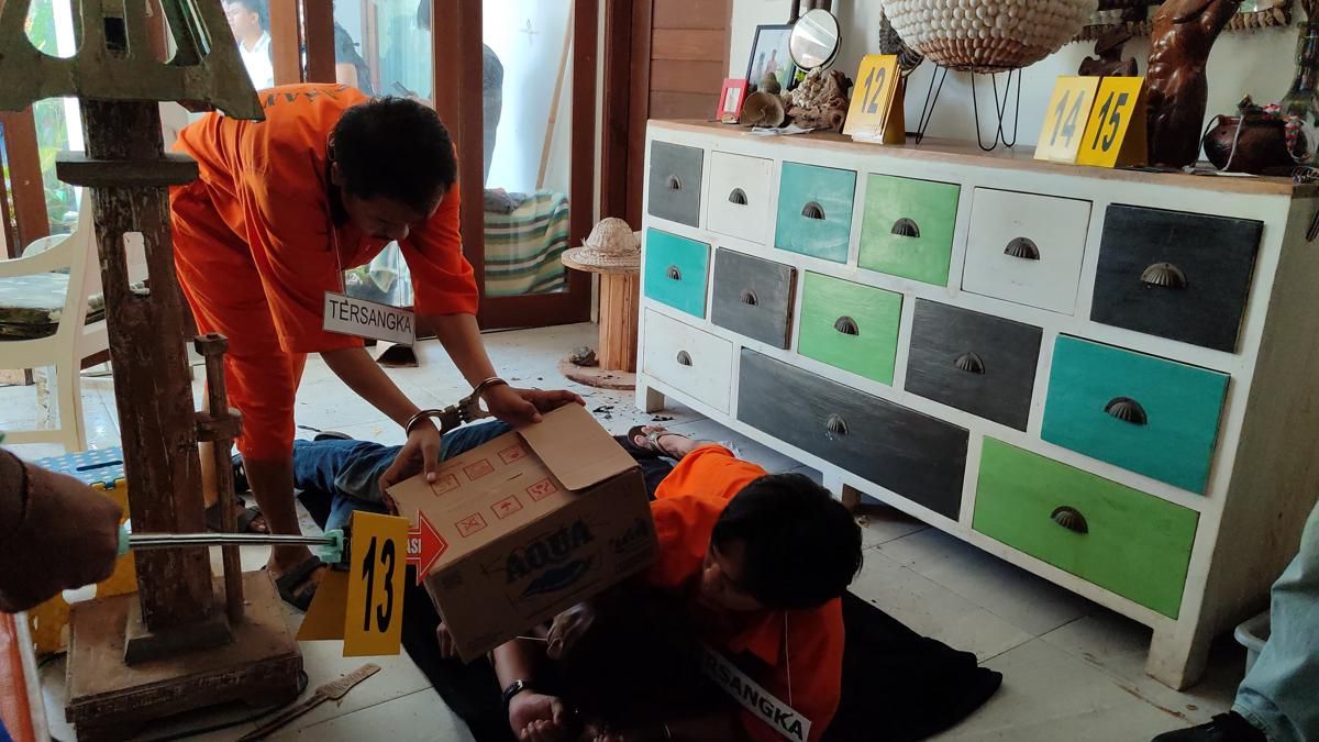 Rekonstruksi Kasus Pembunuhan di Sesetan, Tersngka Peragakan 24 Adegan