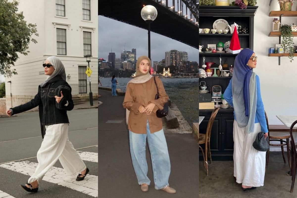 7 OOTD Hijab Ombre ala Ana Octarina, Gaya Makin Hits 
