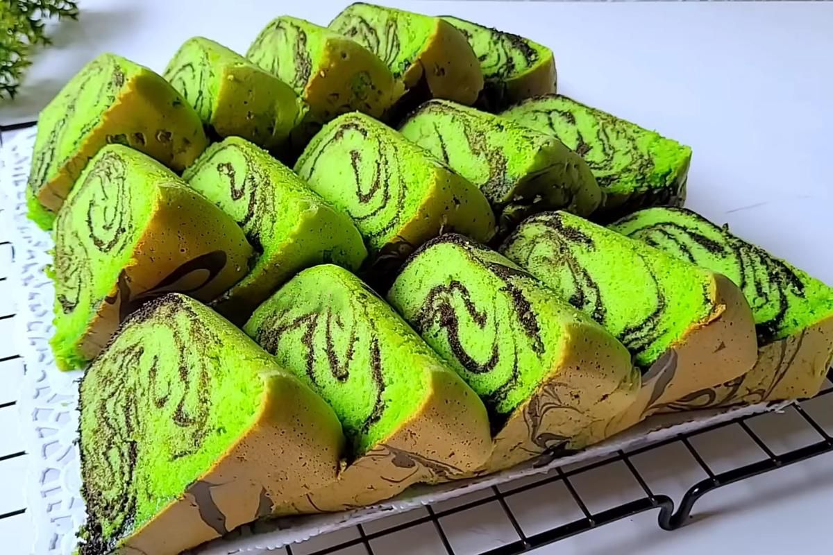 Resep Bolu Marmer Pandan Cokelat, Cocok untuk Teman Minum Teh