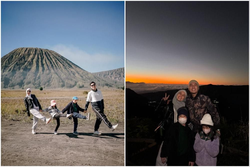 10 Potret Keluarga Nycta Gina Liburan ke Gunung Bromo, Berburu Sunrise