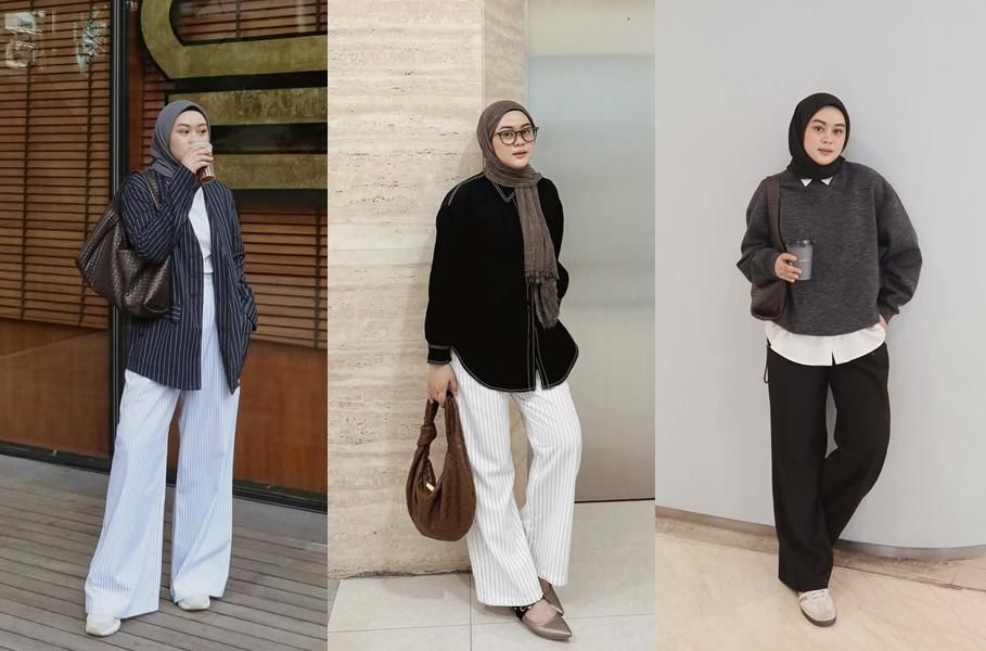 9 Padu Padan Outfit Hitam Putih ala Adzra Afifah, Never Fail!