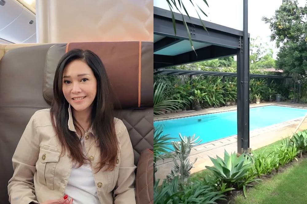 5 Foto Kolam Renang Maia Estianty, Bertema Tropis Modern 