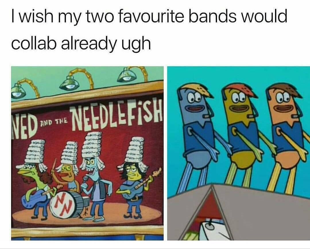 8 Meme Karakter Ikan dalam SpongeBob SquarePants, Ada Boy Band!
