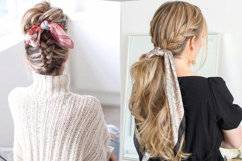 5 Inspirasi Kepang Rambut dengan Scarf, Manis dan Aesthetic