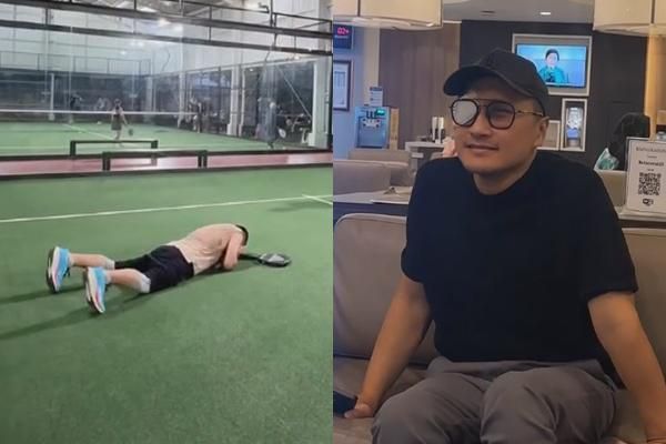 7 Potret Arie Untung Cedera saat Padel, Langsung Kena Bola Mata