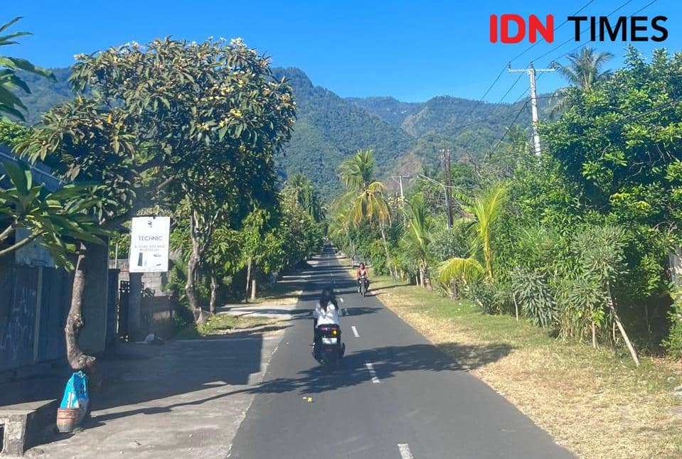 Potret jalanan di Desa Wisata Les, Buleleng, Bali