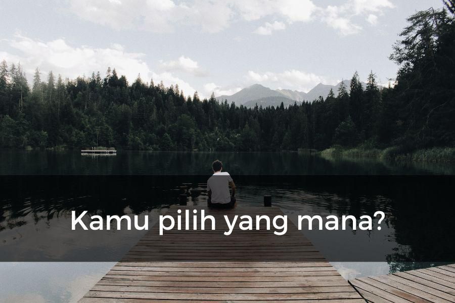 Potret menikmati pemandangan alam