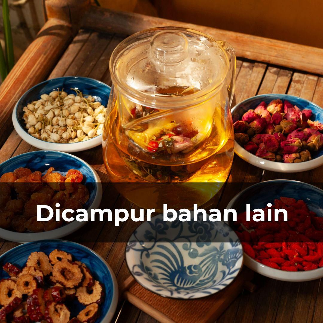 Potret teh dicampur bahan lainnya