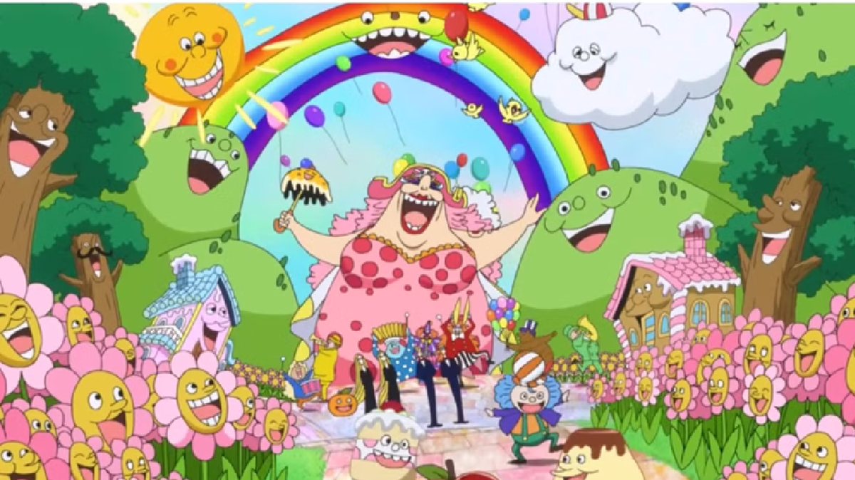 Big Mom menggunakan kekuatannya untuk mengubah pulau