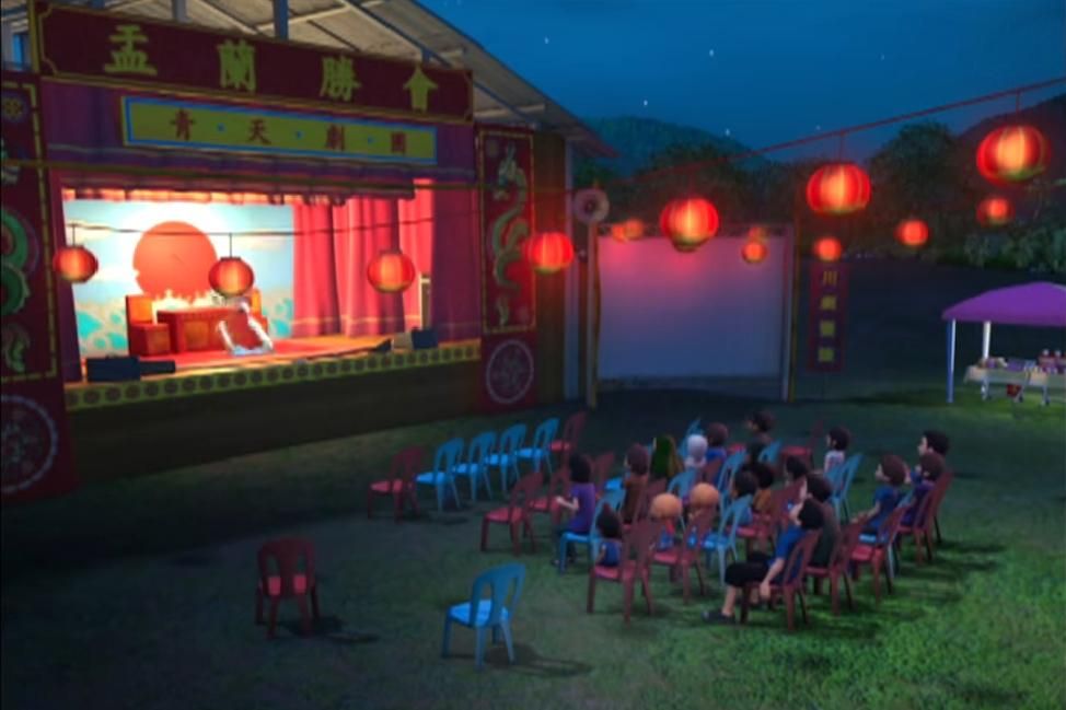 pertunjukan opera cina di Kampung Durian Runtuh