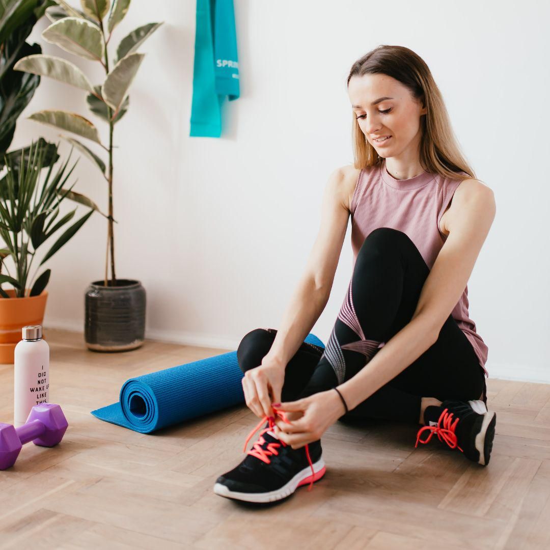 Potret olahraga di rumah 