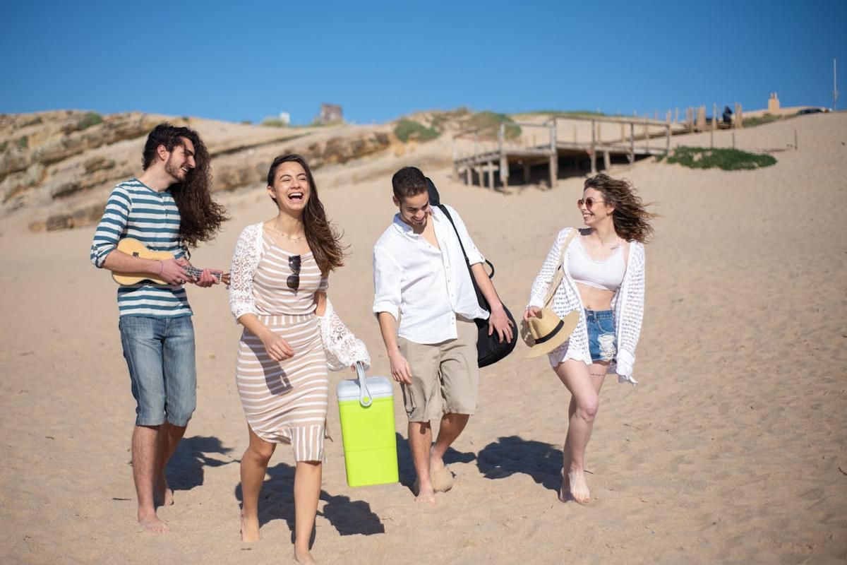 illustrasi liburan di pantai