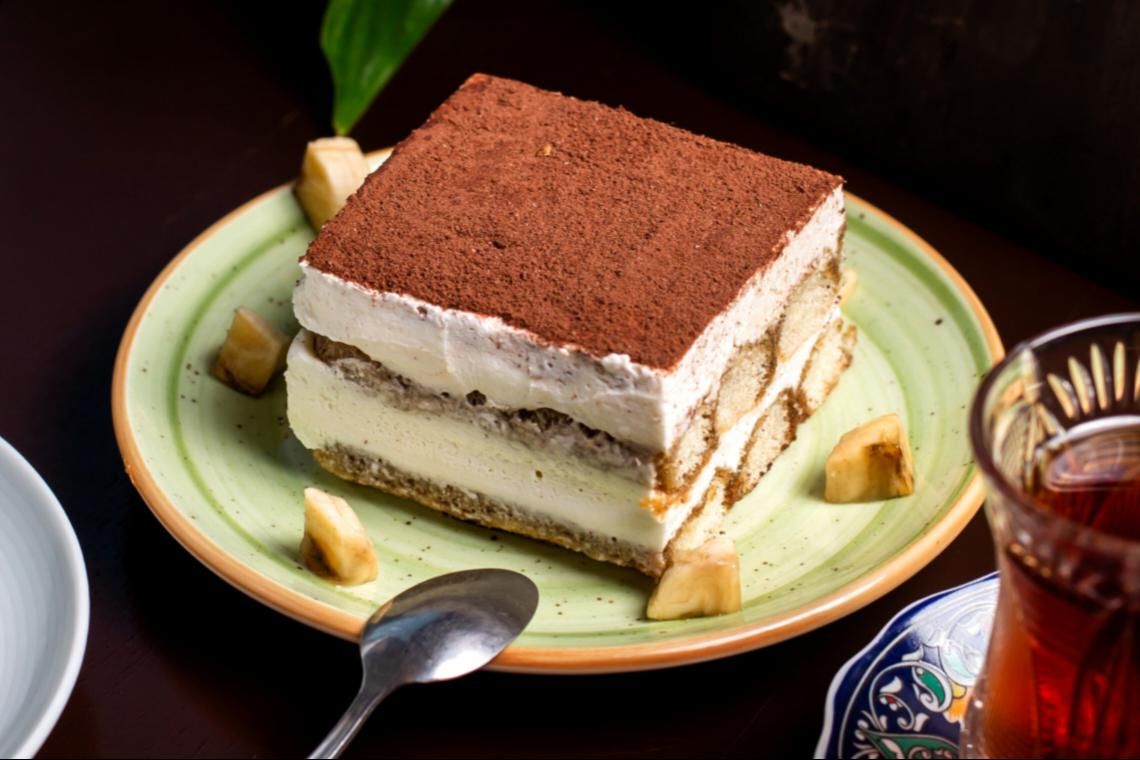 Ilustrasi tiramisu vegan