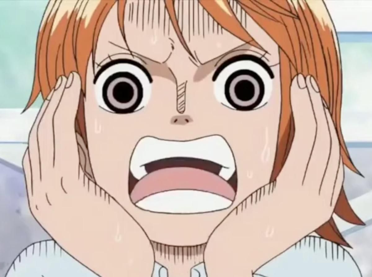 Reaksi Nami melihat poster buronan pertamanya