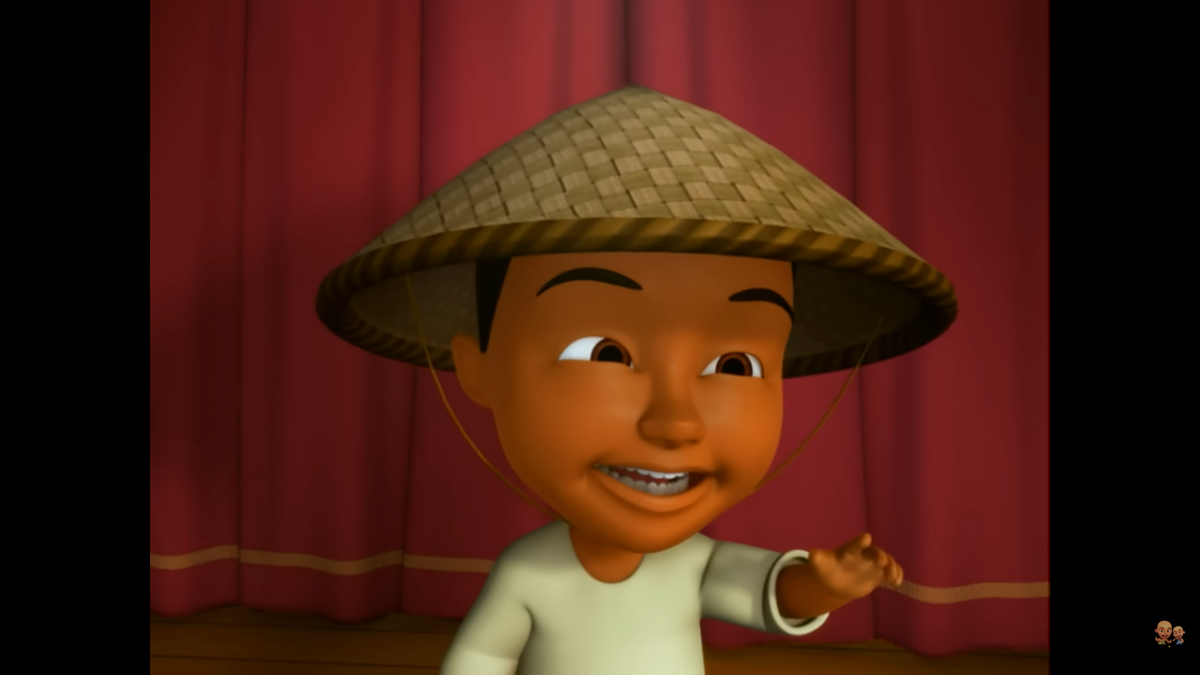 Potret Ijat dalam episode "Cerita Kami" di serial Upin dan Ipin. 