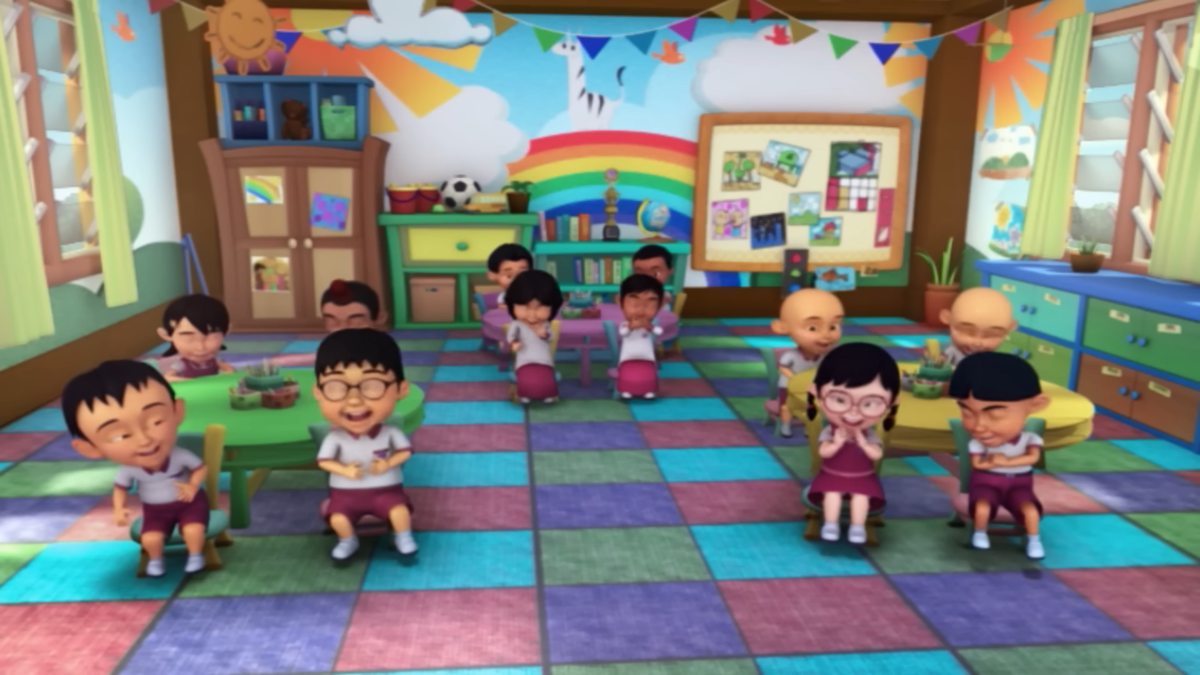 Cuplikan episode "Terima Kasih Cikgu" dalam serial Upin dan Ipin.