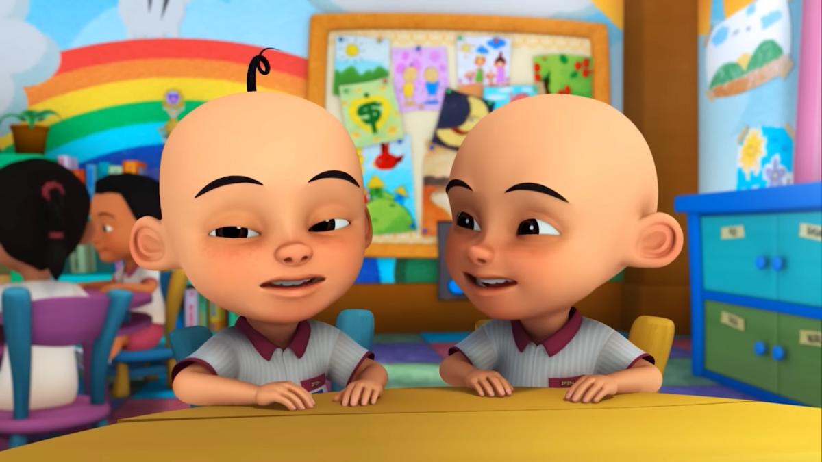Potret Upin dan Ipin dalam episode "Jaga dan Hargai mata".
