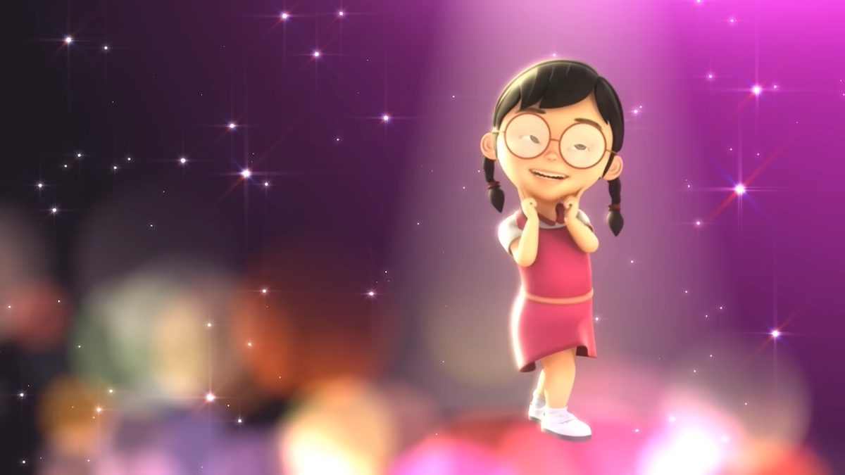 Potret Mei Mei dalam episode "Hasil Tempatan" dalam serial Upin dan Ipin.