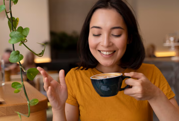 ilustrasi minum kopi