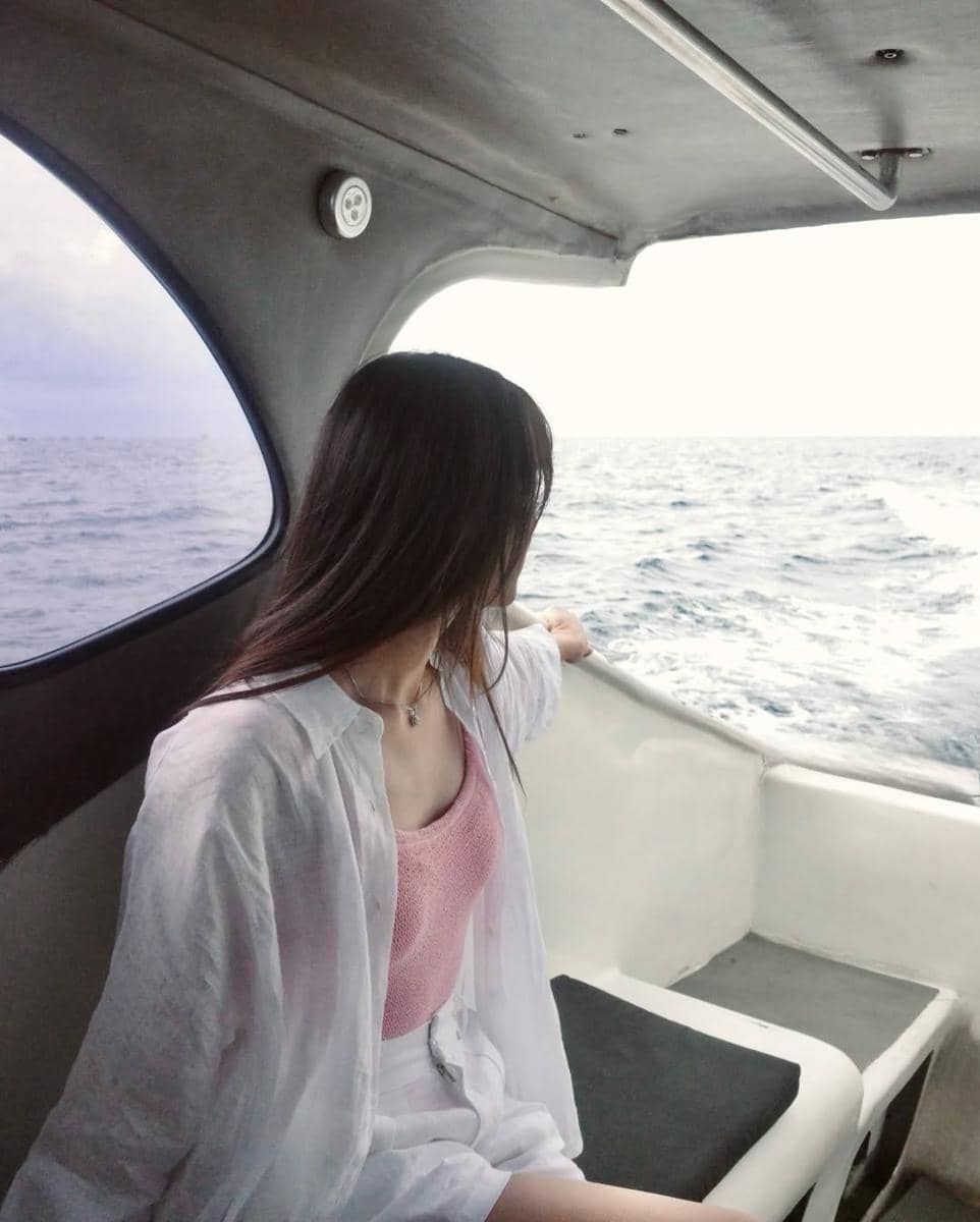 Yasmin Napper saat liburan ke Pulau Gili Meno.