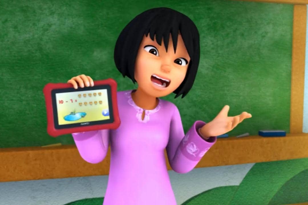 Cikgu Melati mengajak murid-muridnya menyelesaikan game edukatif topik matematika