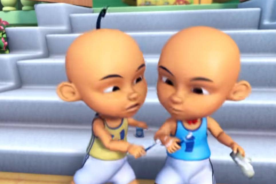 Upin dan Ipin berantem gara-gara pemutih sepatu