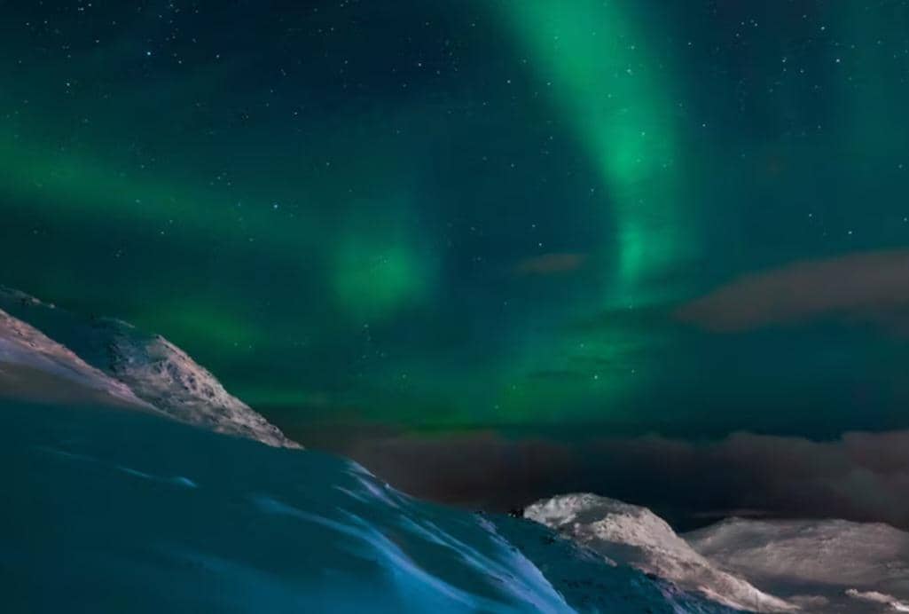 ilustrasi pemandangan aurora