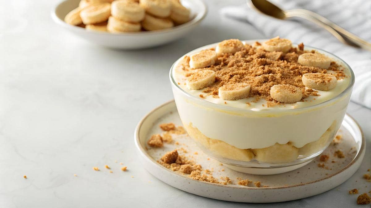 illustrasi banana pudding kurma