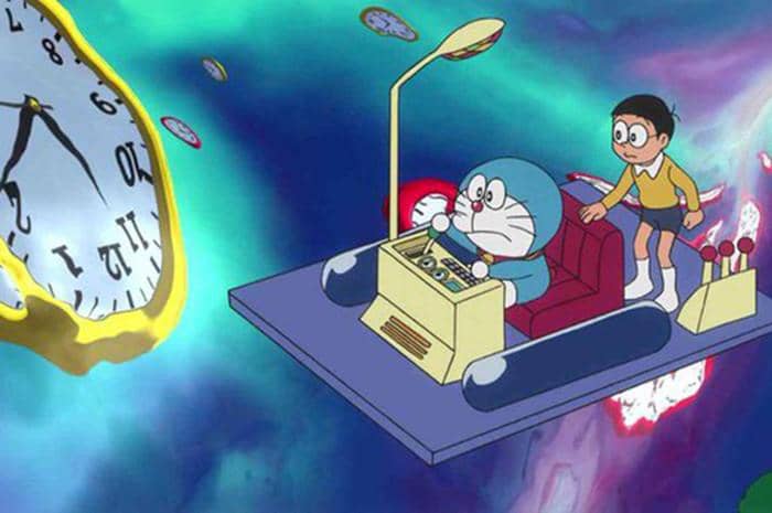 cuplikan gambar Mesin Waktu di serial animasi Doraemon