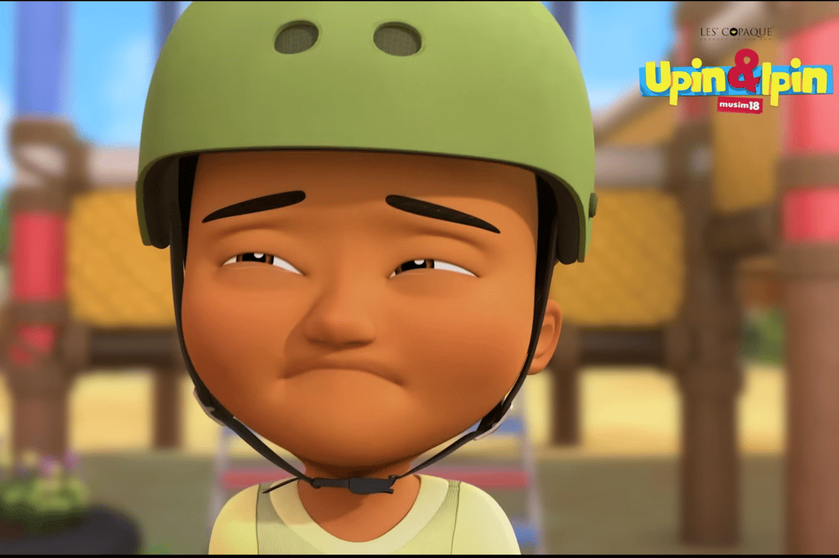 potret Ijat dalam episode Basikal Kawanku di serial Upin dan Ipin