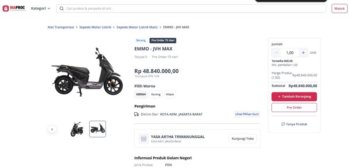 Motor listrik MBG bercap BGN.