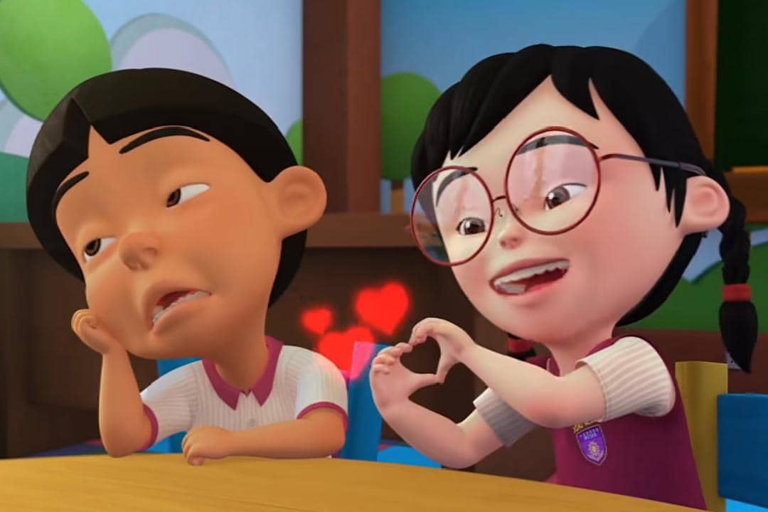 daftar momen manis antara Mail dengan Mei Mei di serial Upin & Ipin