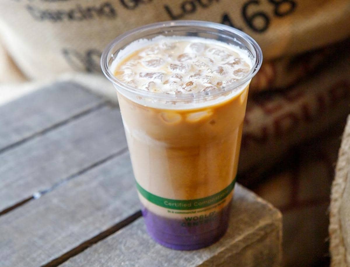 illustrasi ube coffee latte
