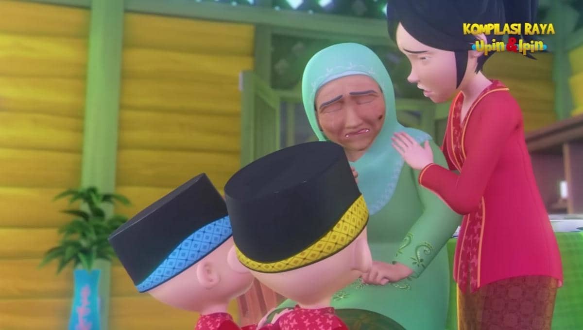 Momen sedih Opah saat teringat orang tua Upin & Ipin