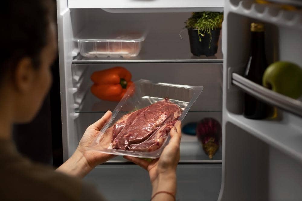 Mengeluarkan daging dari freezer