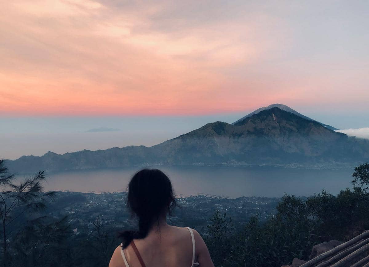 Potret pemandangan Gunung Batur, Kintamani, Bali