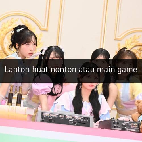 Beberapa perempuan muda mengenakan pakaian berwarna pastel sedang berkumpul di meja dengan peralatan elektronik di ruangan berhias mewah.