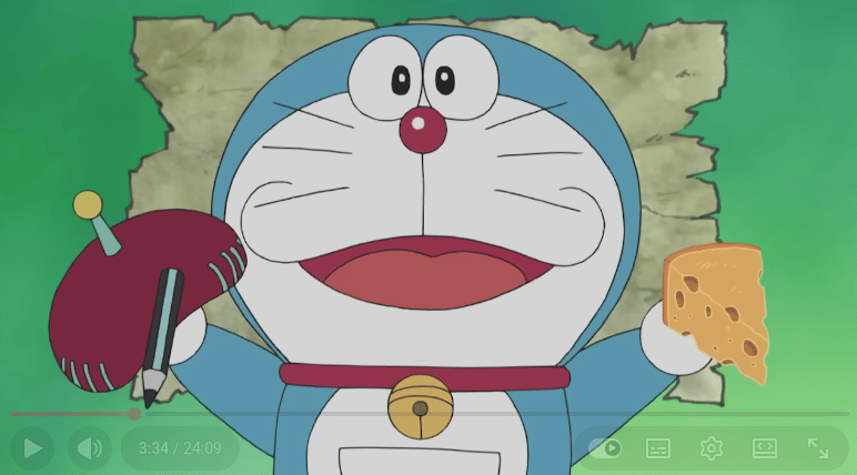Scene Doraemon mengeluarkan benda ajaib