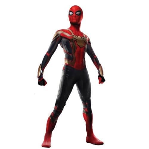 Kostum Spider-Man, busana karakter pahlawan super dalam dokumentasi resmi produksi film Marvel Studios.
