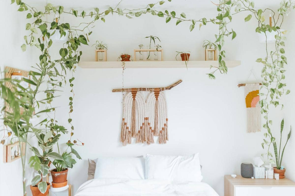 ilustrasi kamar tidur gaya bohemian