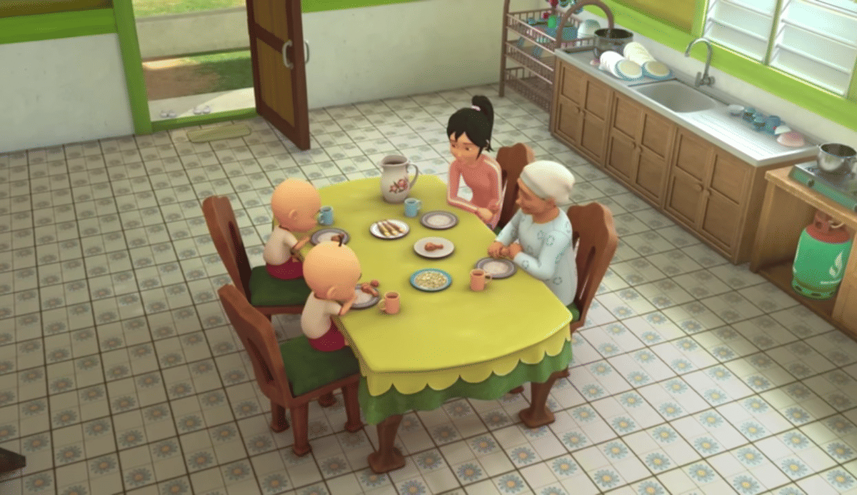 karakter Opah di serial animasi Upin dan Ipin episode Minyak Sawit