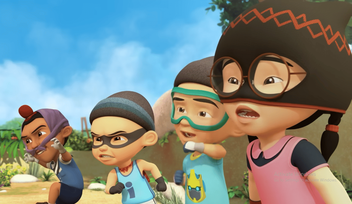 cuplikan episode Polis Sentri di animasi Upin Ipin