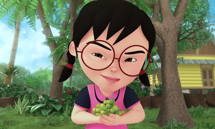 potret Mei Mei di animasi Upin dan Ipin