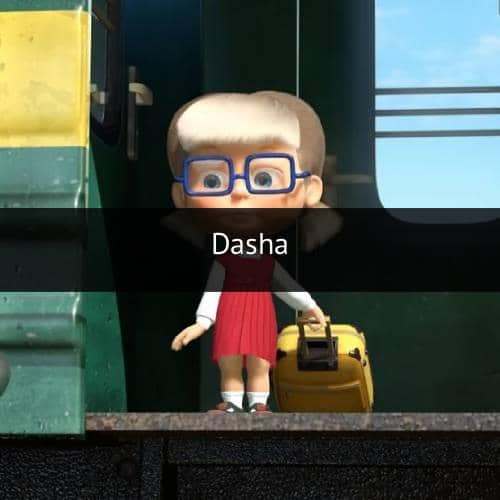 Masha dan Bear, tokoh utama serial animasi produksi Animaccord Animation, tampil bersama dalam materi promosi.