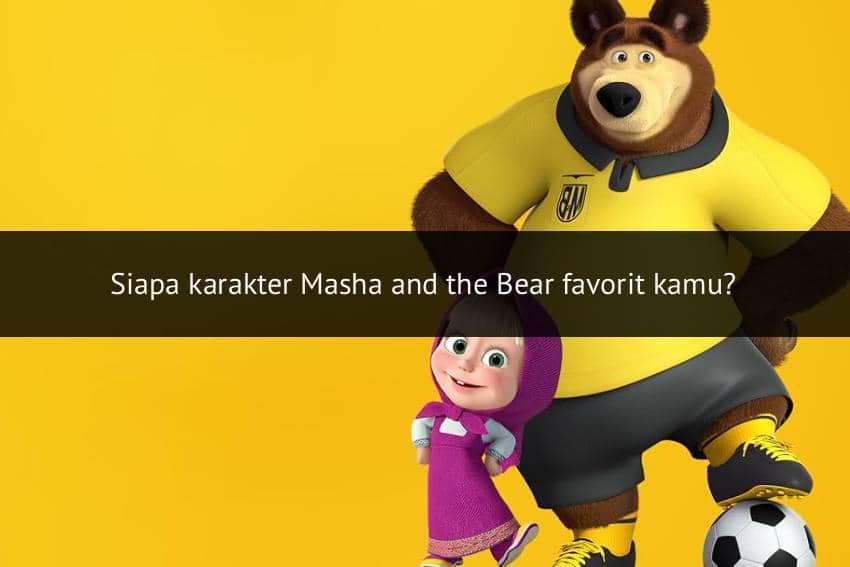 Karakter animasi Masha dan Beruang dari serial Masha and the Bear dalam materi promosi Animaccord Animation.